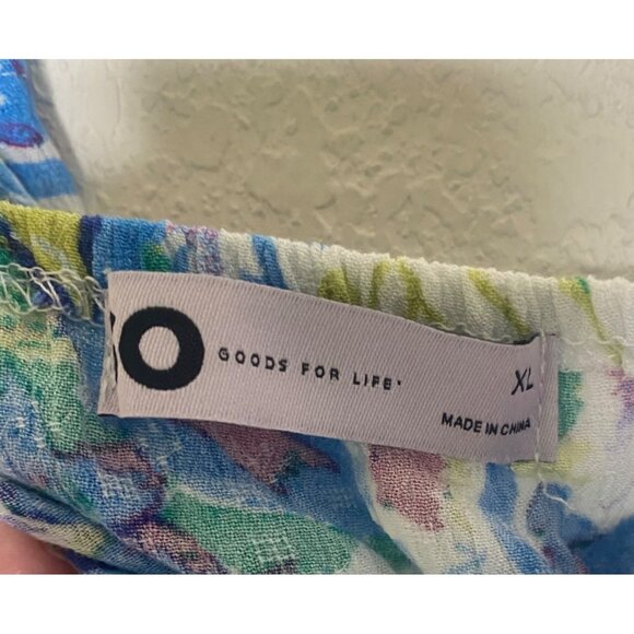 So Good For Life Top XL Blue‎ Floral Long Sleeve Square Neck Peplum Babydoll NEW - Picture 3 of 13